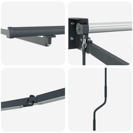 Elektrisk utdragbar markisram Antracit 3 x 2,5 m Aluminium