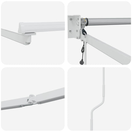 Elektrisk utdragbar markisram Vit 4 × 3 m Aluminium
