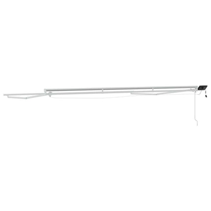 Manuell markisram med LED-lampor Vit 4 × 3 m Aluminium