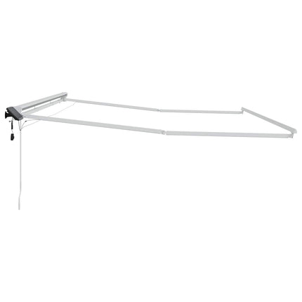 Manuell markisram med LED-lampor Vit 5 x 3 m Aluminium
