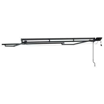 Manuell markisram med LED-lampor Antracit 3 x 2,5 m Aluminium