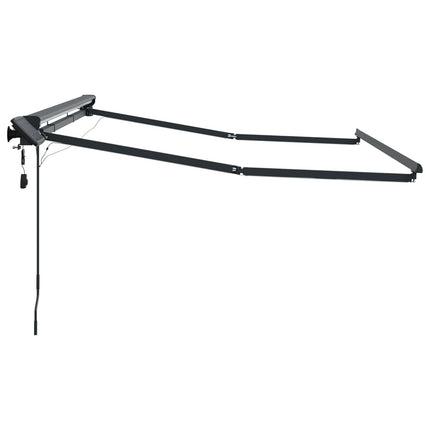 Manuell markisram med LED-lampor Antracit 3 x 2,5 m Aluminium