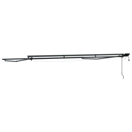 Manuell markisram med LED-lampor Antracit 5 x 3 m Aluminium