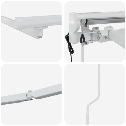 Elmarkisram med LED-lampor Vit 4 x 2 m Aluminium