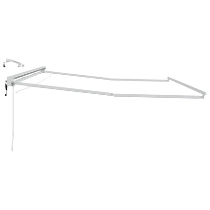 Elmarkisram med LED-lampor Vit 4,5 × 3 m Aluminium