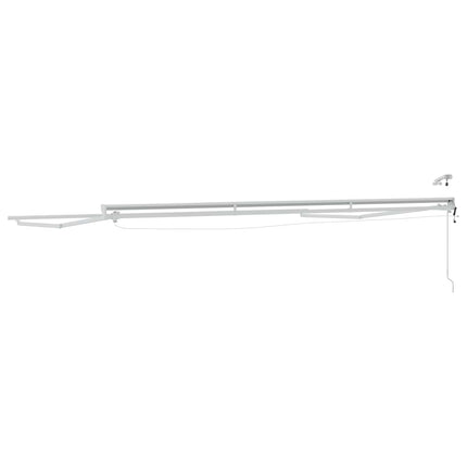 Elmarkisram med LED-lampor Vit 5 x 3 m Aluminium