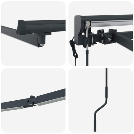 Elmarkisram med LED-lampor Antracit 3 x 2 m Aluminium