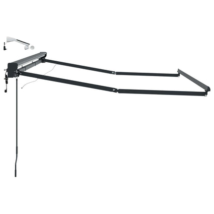 Elmarkisram med LED-lampor Antracit 3,5 x 2 m Aluminium