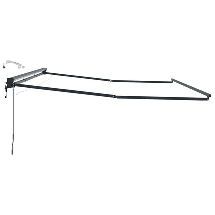 Elmarkisram med LED-lampor Antracit 4 × 3 m Aluminium