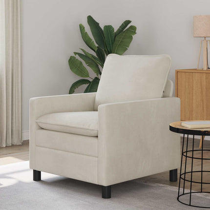Soffa Gräddvit 76 x 81 x 87,5 cm Sammet