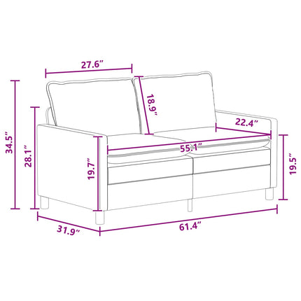 Soffa Mörkgrå 156 x 81 x 87,5 cm Tyg