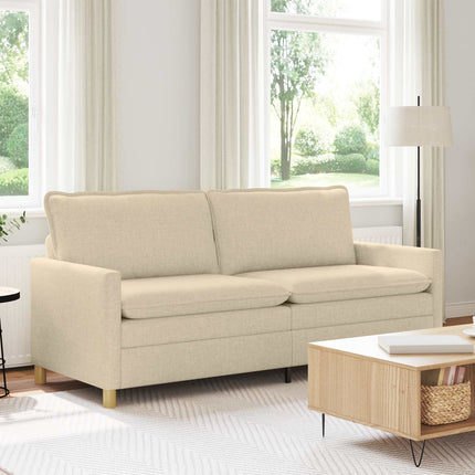 Soffa Gräddvit 196 x 81 x 87,5 cm Tyg