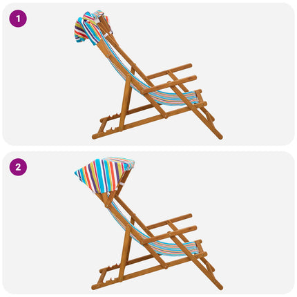 Deck Chair 3 Position Massiv Eukalyptus Trä Flerfärgsdesign