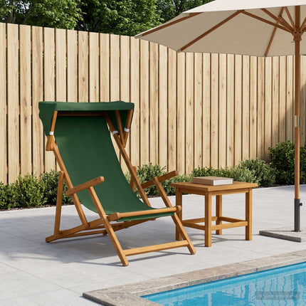 Deck Chair 3 Position Massiv Eukalyptus Trä Grön
