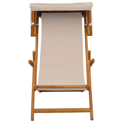 Deck Chair 3 Position Massiv Eukalyptus Trä Beige