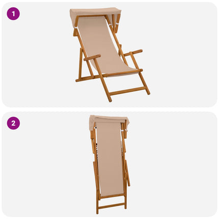 Deck Chair 3 Position Massiv Eukalyptus Trä Taupe