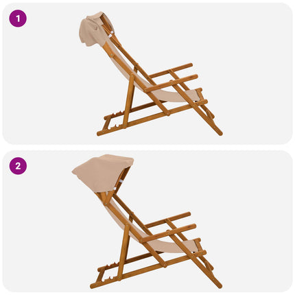 Deck Chair 3 Position Massiv Eukalyptus Trä Taupe