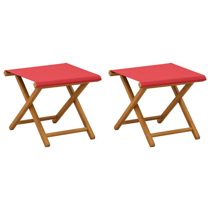 Deck Chair 2 pcs Massiv Eukalyptus Trä Röd