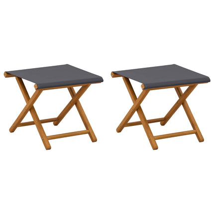 Deck Chair 2 pcs Massiv Eukalyptus Trä Grå