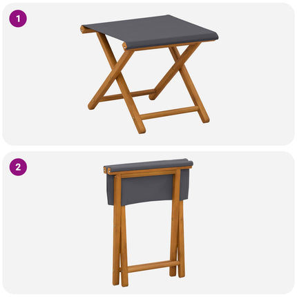 Deck Chair 2 pcs Massiv Eukalyptus Trä Grå