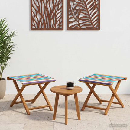 Deck Chair 2 pcs Massiv Eukalyptus Trä Flerfärgsdesign