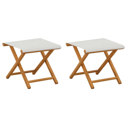 Deck Chair 2 pcs Massiv Eukalyptus Trä Gräddvit