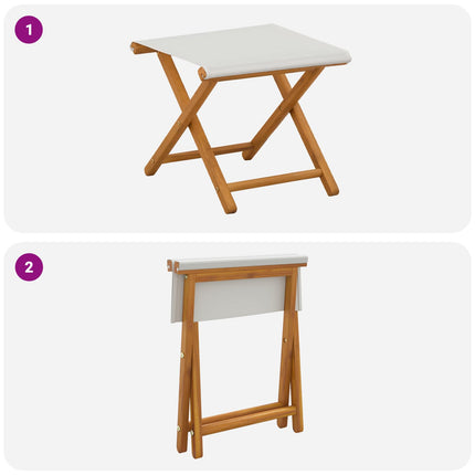 Deck Chair 2 pcs Massiv Eukalyptus Trä Gräddvit