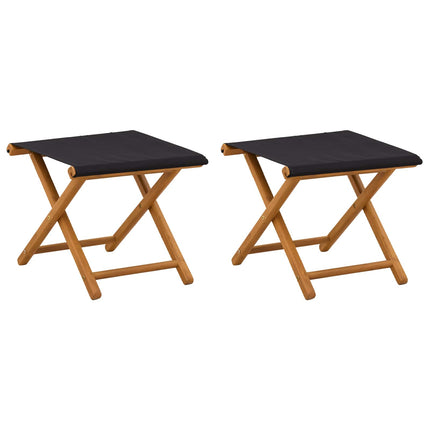 Deck Chair 2 pcs Massiv Eukalyptus Trä Svart