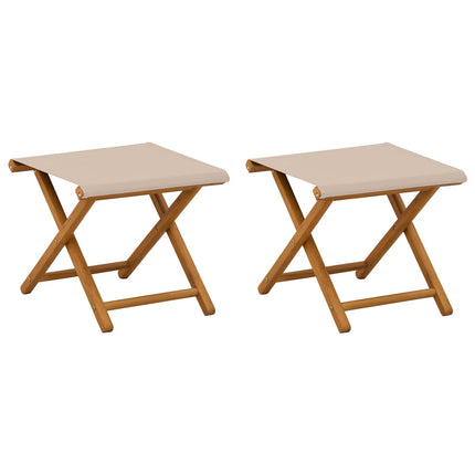 Deck Chair 2 pcs Massiv Eukalyptus Trä Beige