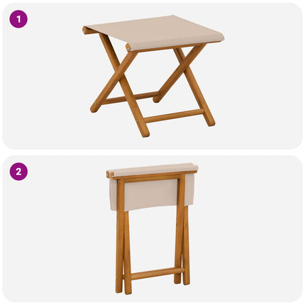 Deck Chair 2 pcs Massiv Eukalyptus Trä Beige