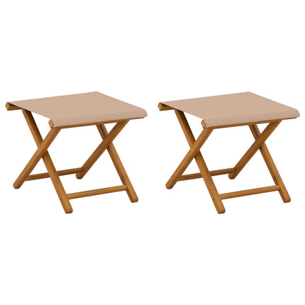 Deck Chair 2 st Massiv Eukalyptus Trä Taupe