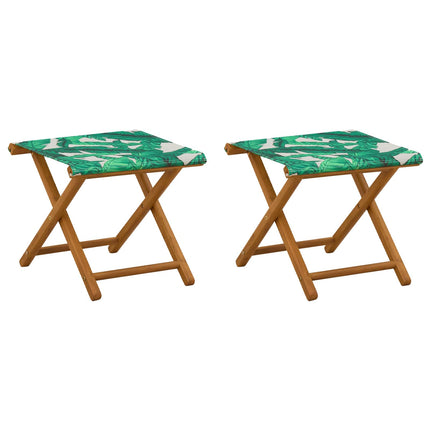 Deck Chair 2 pcs Massiv Eukalyptus Trä Bladmönster