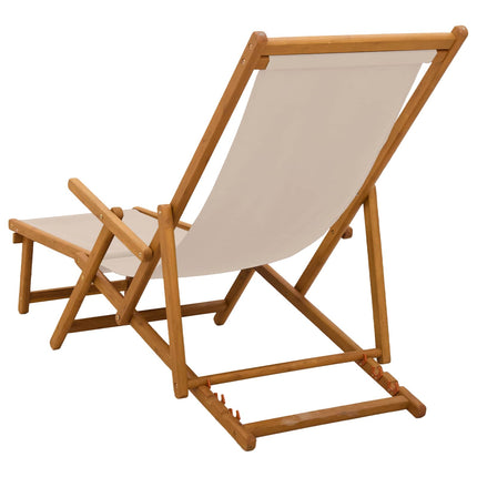 Hopfällbar solstol Massiv Eukalyptus Trä Beige