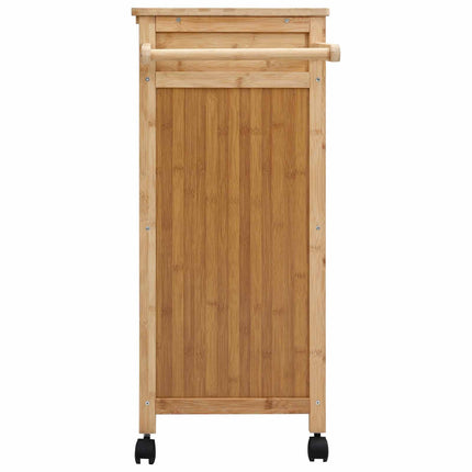 Köksvagn med hjul Naturfärg 90,5 x 36 x 86,5 cm Bambus