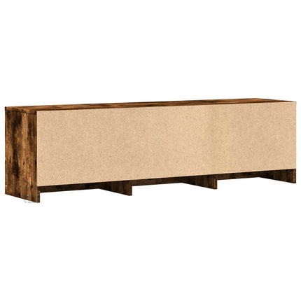 TV-bänk med LED Rökt Ek 140 x 34 x 40 cm Konstruerat trä