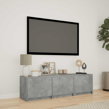 TV-bänk med LED BetongGrå 140 x 34 x 40 cm Konstruerat trä