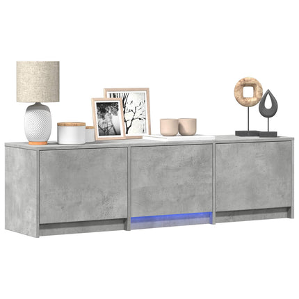 TV-bänk med LED BetongGrå 140 x 34 x 40 cm Konstruerat trä