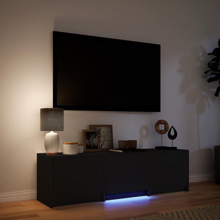 TV-bänk med LED med LED Svart 140 x 34 x 40 cm Konstruerat trä