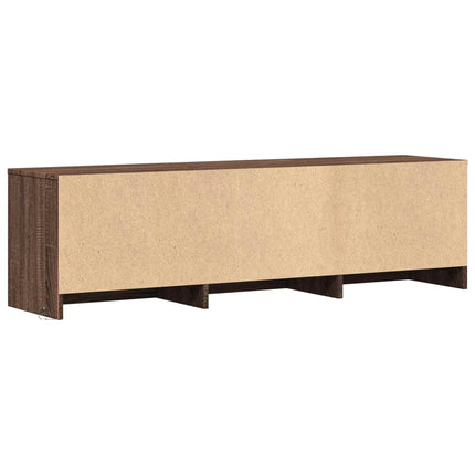 TV-bänk med LED Brun ek 140 x 34 x 40 cm Konstruerat trä