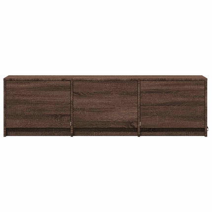 TV-bänk med LED Brun ek 140 x 34 x 40 cm Konstruerat trä