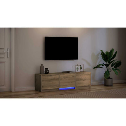 TV-bänk med LED 140 x 34 x 40 cm Artisan Ek Konstruerat trä