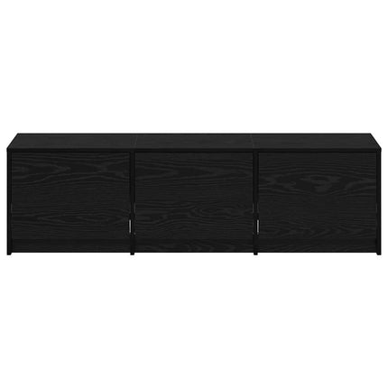 TV-bänk med LED Svart Ek 140 x 34 x 40 cm Konstruerat trä