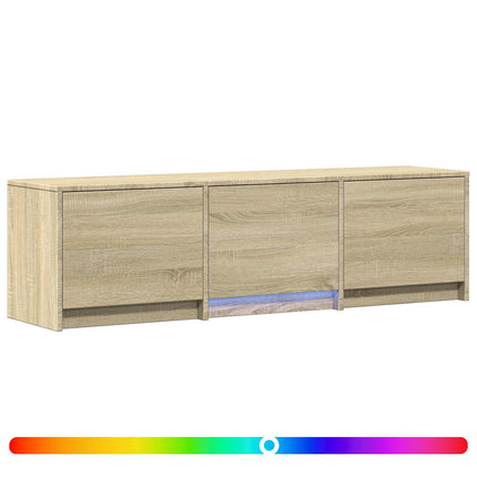 TV-bänk med LED Sonoma-ek 140 x 34 x 40 cm Konstruerat trä