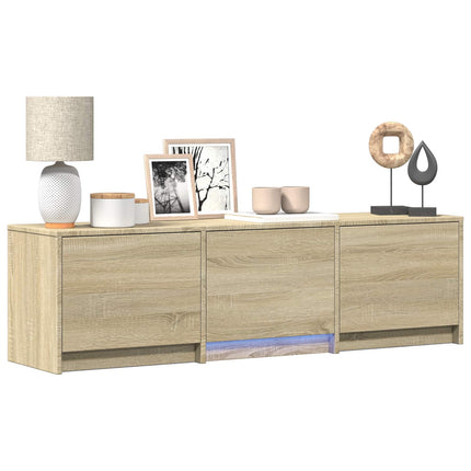 TV-bänk med LED 140 x 34 x 40 cm Sonoma-ek Konstruerat trä