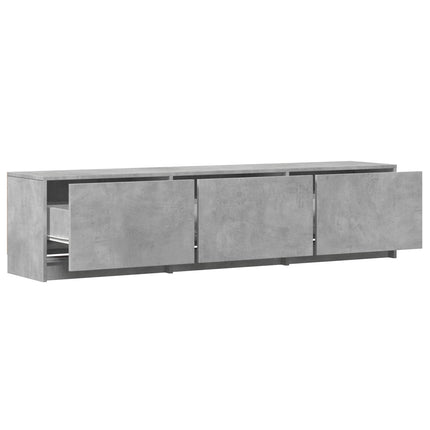 TV-bänk med LED 165x34x40 cm Betonggrå Konstruerat trä