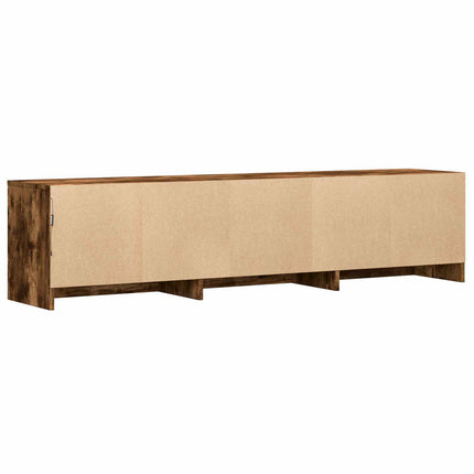 TV-bänk med LED Rökt Ek 165 x 34 x 40 cm Konstruerat trä
