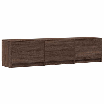 TV-bänk med LED Brun ek 165 x 34 x 40 cm Konstruerat trä