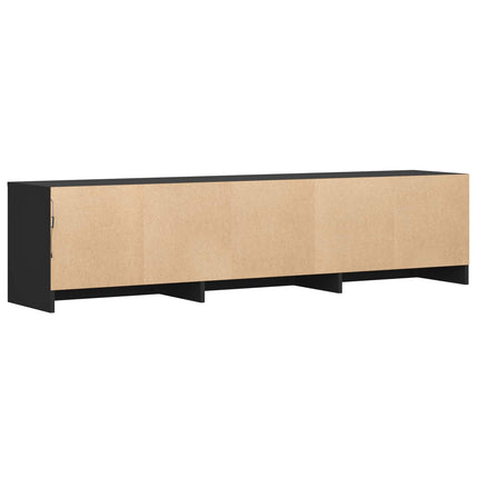 TV-bänk med LED med LED Svart 165 x 34 x 40 cm Konstruerat trä