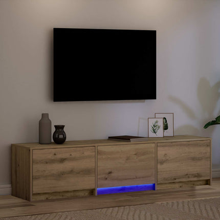 TV-bänk med LED Artisan Ek 165 x 34 x 40 cm Konstruerat trä