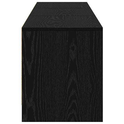 TV-bänk med LED Svart Ek 165 x 34 x 40 cm Konstruerat trä